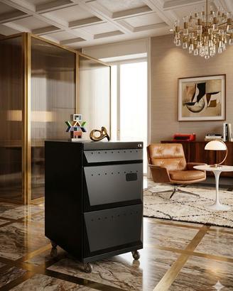 Schedario Olivetti nero 3 cassetti metallo