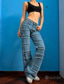 jeans donna vita alta stile vintage west 42 