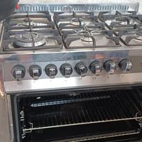 PIANO COTTURA ACCIAIO SEI FUOCHI E FORNO ELETTRICO
