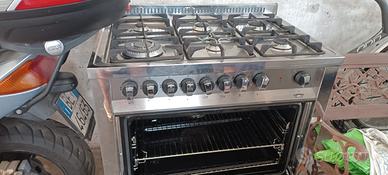 PIANO COTTURA ACCIAIO SEI FUOCHI E FORNO ELETTRICO