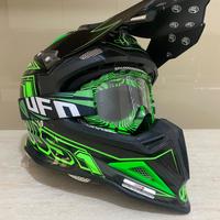 Casco cross Just 1 J12 Carbon Green Fluo