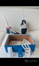 Tg.38 Sneakers Adidas Originals Court Side Hi Blu