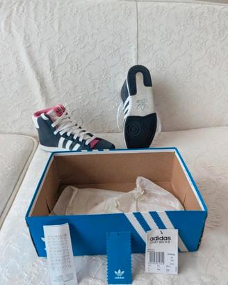 Tg.38 Sneakers Adidas Originals Court Side Hi Blu