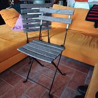 2 sedie pieghevoli per esterno in legno e metallo