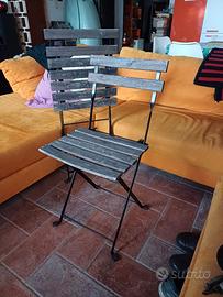 2 sedie pieghevoli per esterno in legno e metallo