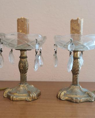2 lampade da comodino in stile vintage 