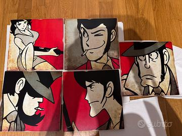 Lotto 5 Quadri Lupin III