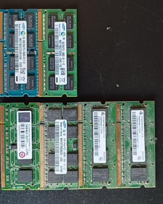 RAM so-dimm DDR2 nr.4  di 1GB + DDR3 nr.4 di 4GB