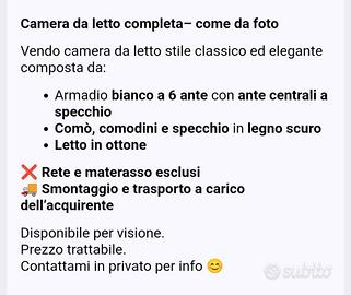 Camera da letto completa