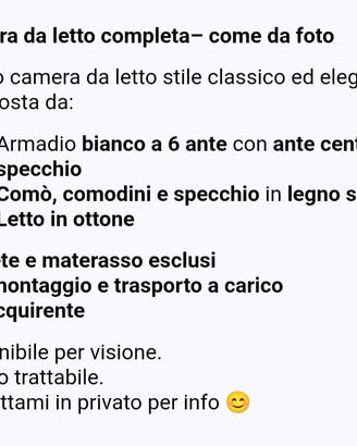 Camera da letto completa