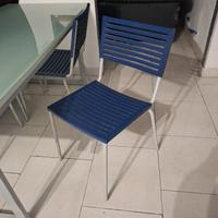 Tavolo con ripiano in vetro più 4 sedie