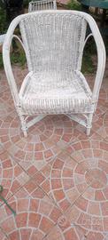 "Poltrona sedia in vimini"
