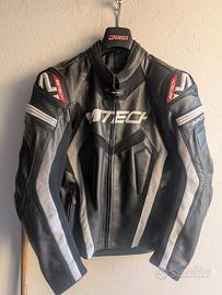 Giubbetto moto in pelle marca Mtech.