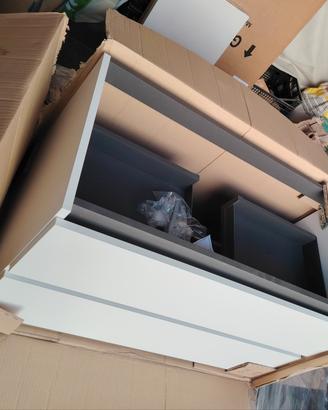Mobile Bagno sospeso bianco 2 cassetti +lavabo. 