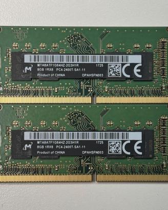 RAM laptop DDR4 SODIMM 2x8 GB 2400MHz - TOT 16GB