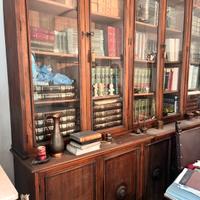 Grande libreria di antiquariato in legno massello