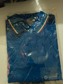 Polo blu maniche lunghe