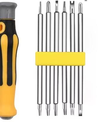 Set di cacciaviti 12 in 1. con manico ergonomico e