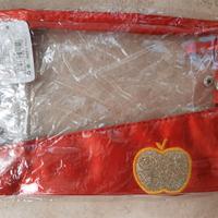 Pochette Trasparente PVC Rossa e Mela Oro Glitter