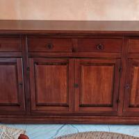 Credenza classica legno massello noce (97x203x47)