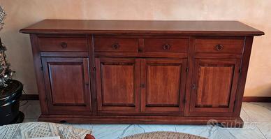 Credenza classica legno massello noce (97x203x47)