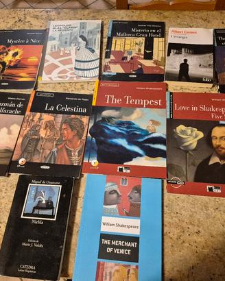 libri in lingua inglese, francese, spagnola
