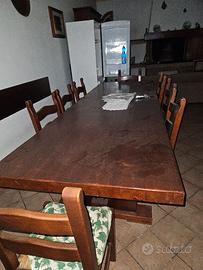 tavolo da taverna 3 metri per  1mt più 10 sedie 