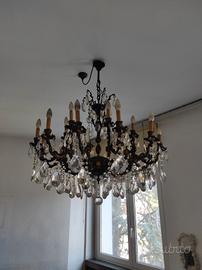 Lampadario vintage ottone 