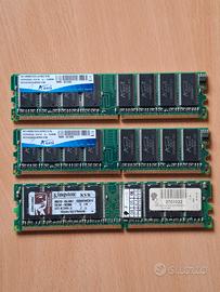Tre banchi ram DDR400 DIMM