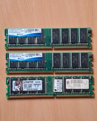 Tre banchi ram DDR400 DIMM