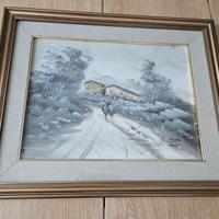 Quadro paesaggio innevato pittore Maietta