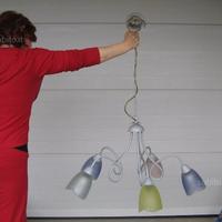 Lampadario 5 luci con abat iour coordinata