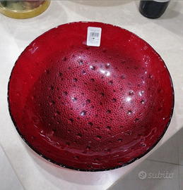 Piatto centrotavola in vetro color rosso