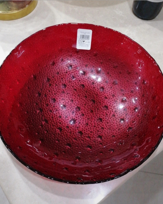 Piatto centrotavola in vetro color rosso