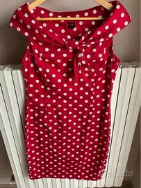 Vestito rosso pois bianchi MOI MEME