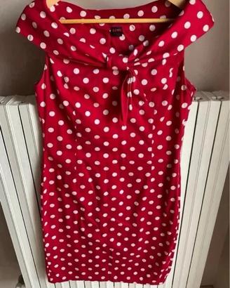 Vestito rosso pois bianchi MOI MEME