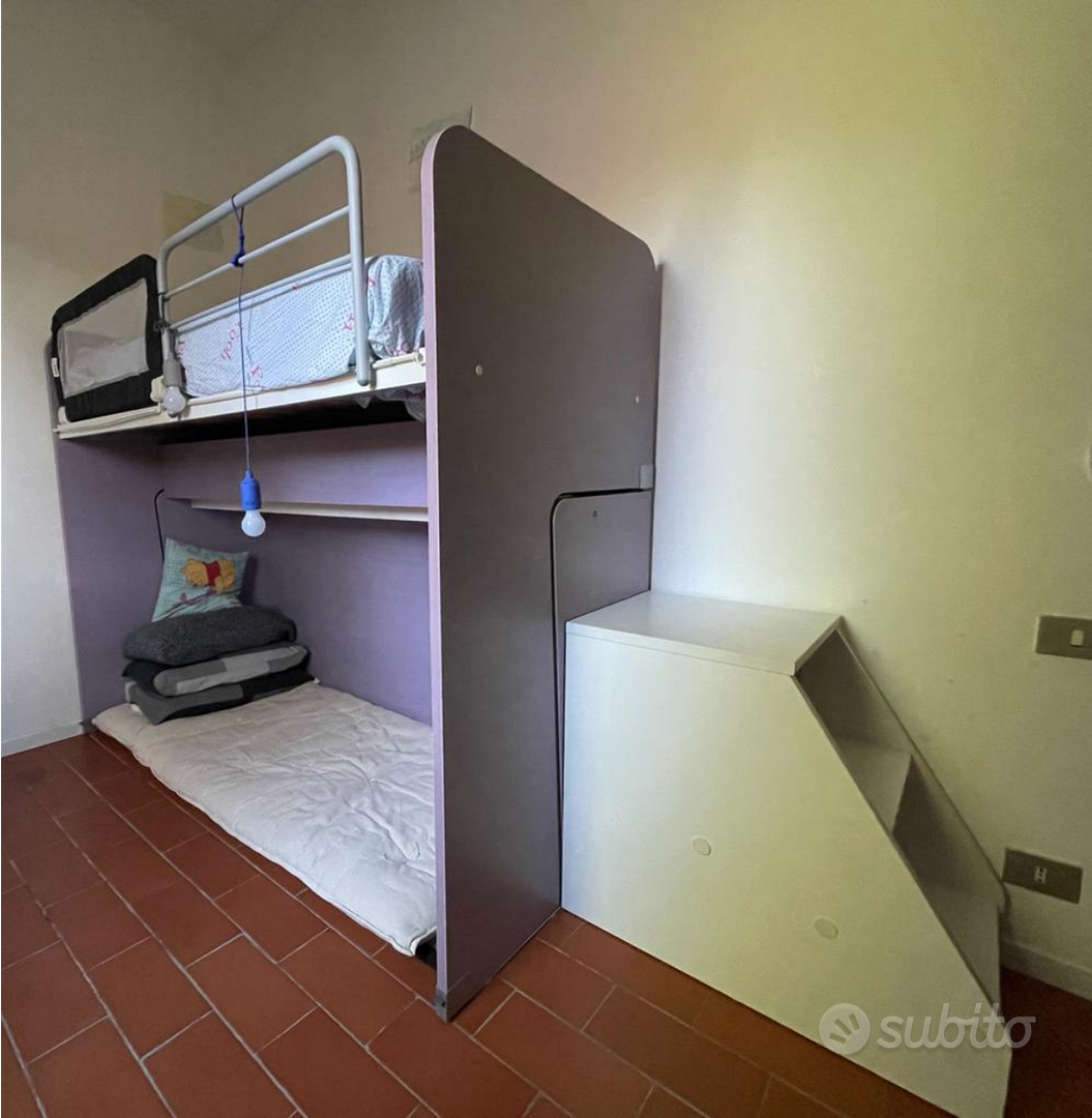 Scala Per Letto A Castello In Metallo – Regolabile Con Ganci Antiscivolo – Adatta A Camper, Soppalchi E Dormitori – 150 Cm, Bianca - 2