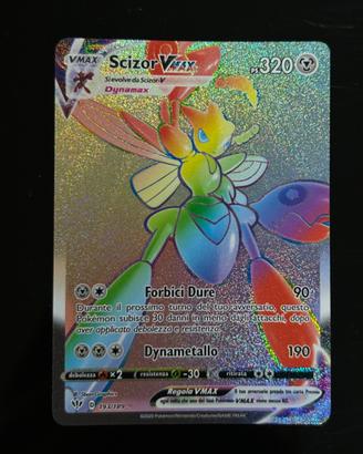 Carta Scizor vmax segreta full art hyper pokemon