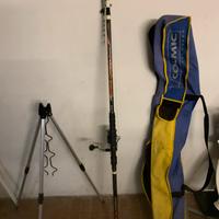 Canna storione Tubertini+mulinello+sacca+tripode