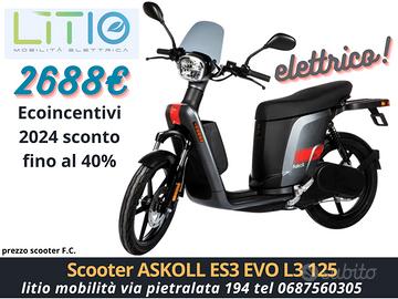 ASKOLL ES3 EVO 2025 ELETTRICO SCONTO ECOBONUS FINA