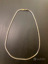 Collana acciao e diamantini