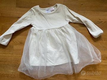 vestito bianco bambina zara tg 12-18 mesi