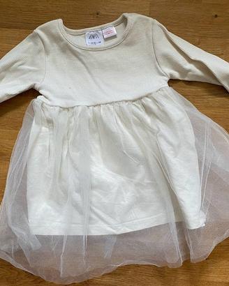 vestito bianco bambina zara tg 12-18 mesi