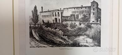 antica stampa castello di pagazzano Bergamo 