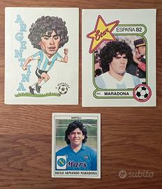 lotto 3 figurine Panini Diego Armando Maradona 