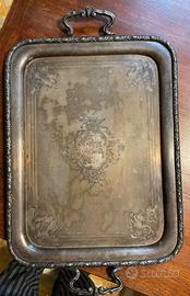 Vassoio argentato su rame Broggi