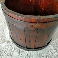 tinozza vintage in noce forata 