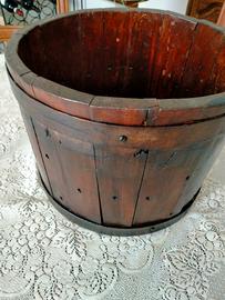 tinozza vintage in noce forata 