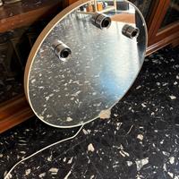Specchio rotondo con faretti Gedy design anni 70