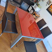 tavolo vetro e acciaio